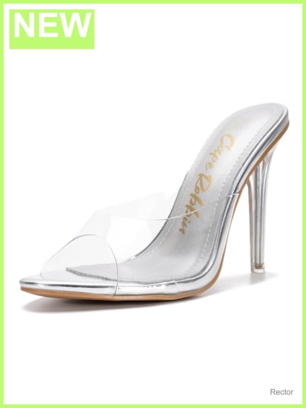 Clear High Heel Sandals for Women Stiletto Slip On Open Toe 3.75 Inch Dress